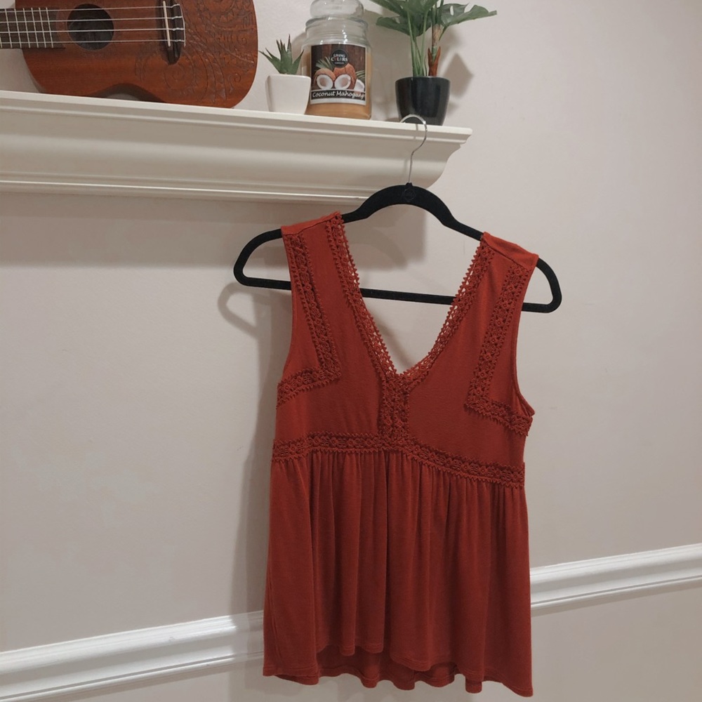 Burgundy/Red crochet lace tank